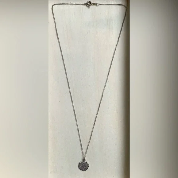 Libra Zodiac dainty pendant charm necklace New vintage STER silver - Picture 9 of 15